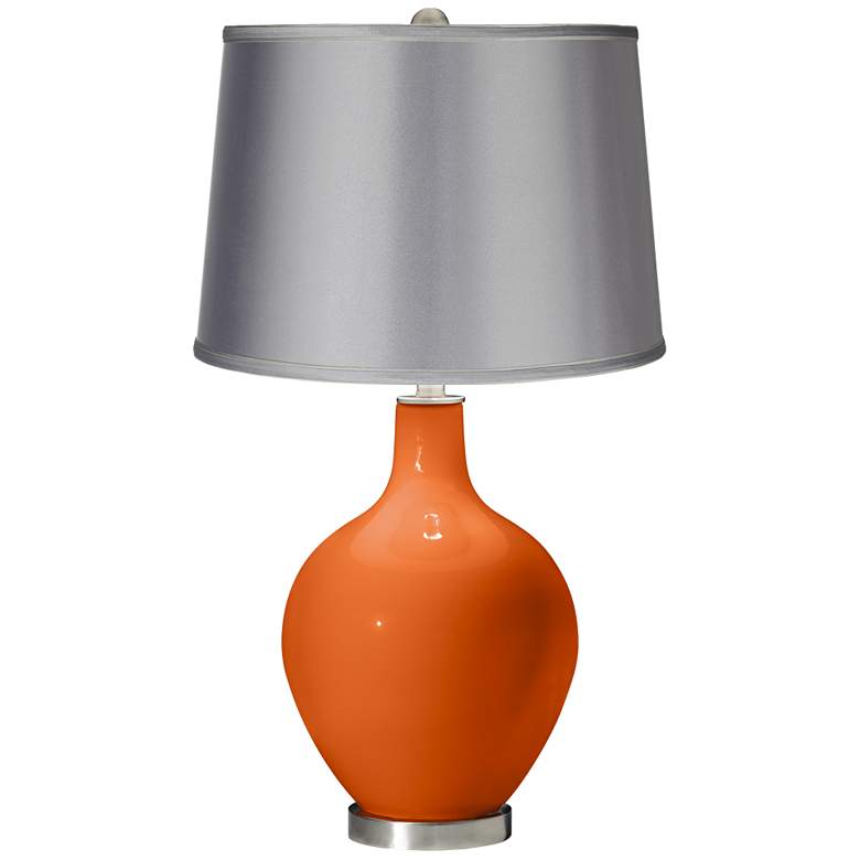 Image 1 Invigorate - Satin Light Gray Shade Ovo Table Lamp