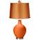 Invigorate - Satin Orange Ovo Lamp with Color Finial
