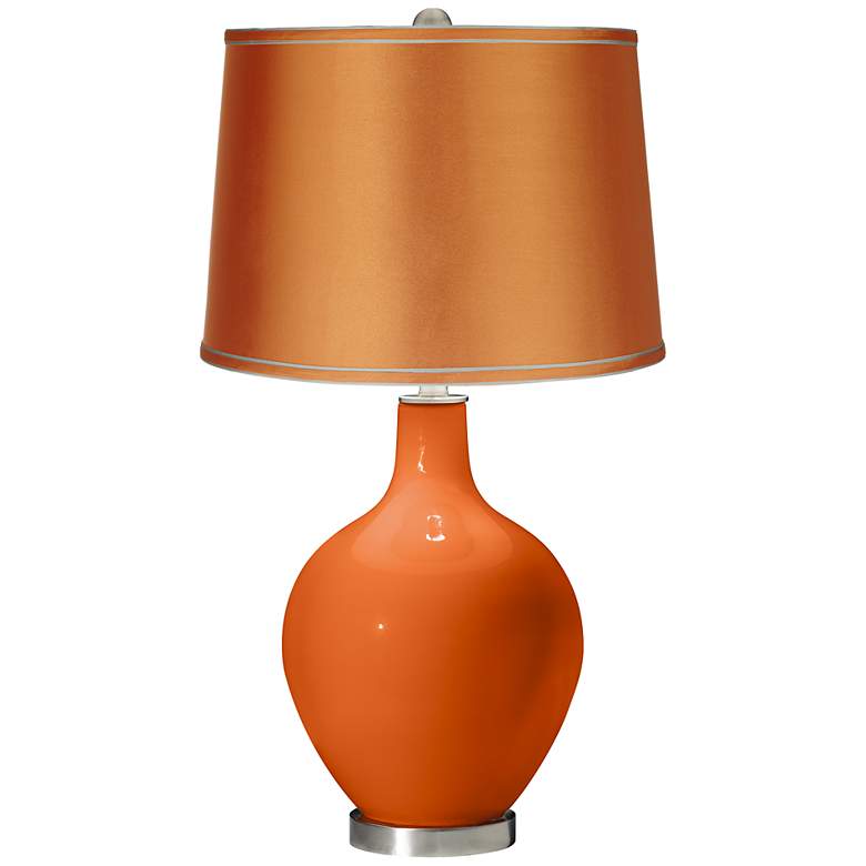Image 1 Invigorate - Satin Orange Shade Ovo Table Lamp