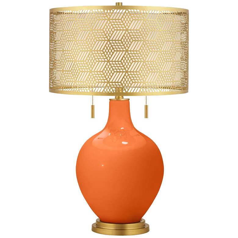 Image 1 Invigorate Toby Brass Metal Shade Table Lamp