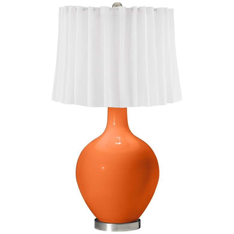 Image 1 Invigorate White Curtain Ovo Table Lamp