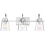 Inwood 24" Wide Chrome and Clear Glass 3-Light Vanity Bath Light in scene