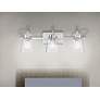 2_Inwood 24" Wide Chrome and Clear Glass 3-Light Vanity Bath Light