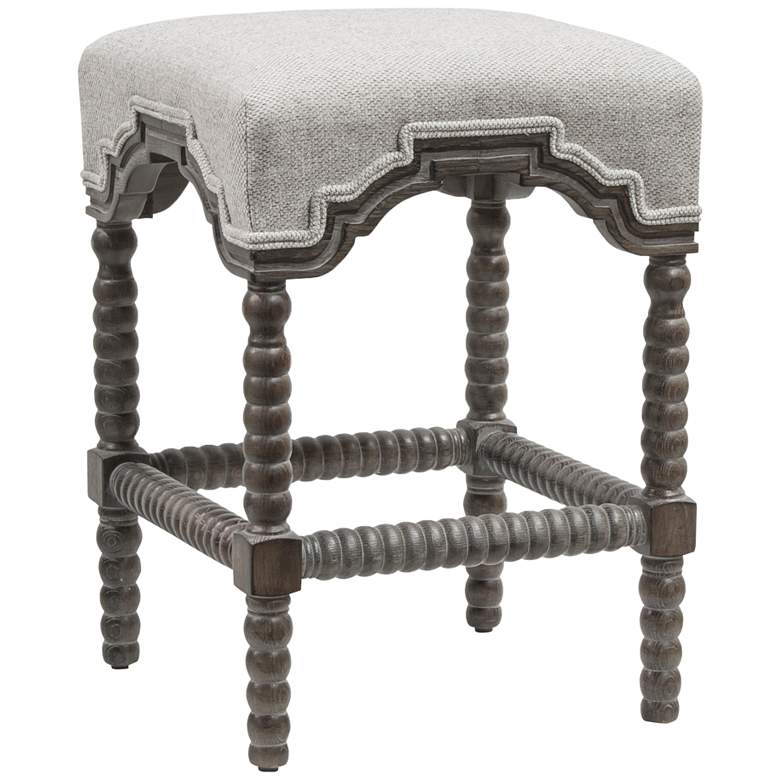 Image 1 Inwood 28 inch Waldo Beach Tweed Fabric Beaded Counter Stool