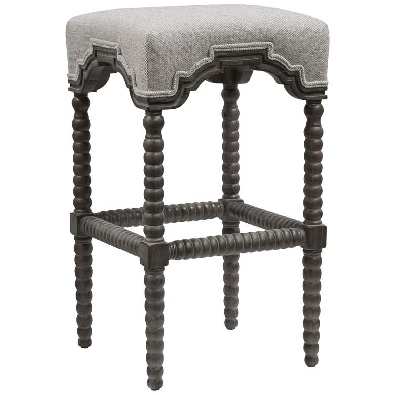 Image 1 Inwood 32" Waldo Beach Tweed Fabric Beaded Bar Stool
