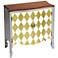 Iola 30" Wide Gold and White Harlequin Cherry Top Table