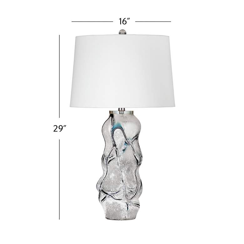 Image 4 Ion Frosted White Art Glass Table Lamp more views