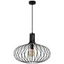 Ione 19 3/4" Wide Textured Black Open Cage Pendant Light