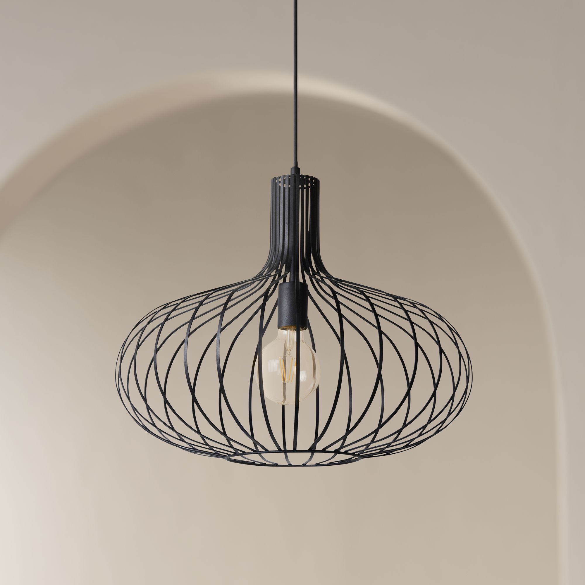 black cage pendant light