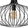 Ione 19 3/4" Wide Textured Black Open Cage Pendant Light