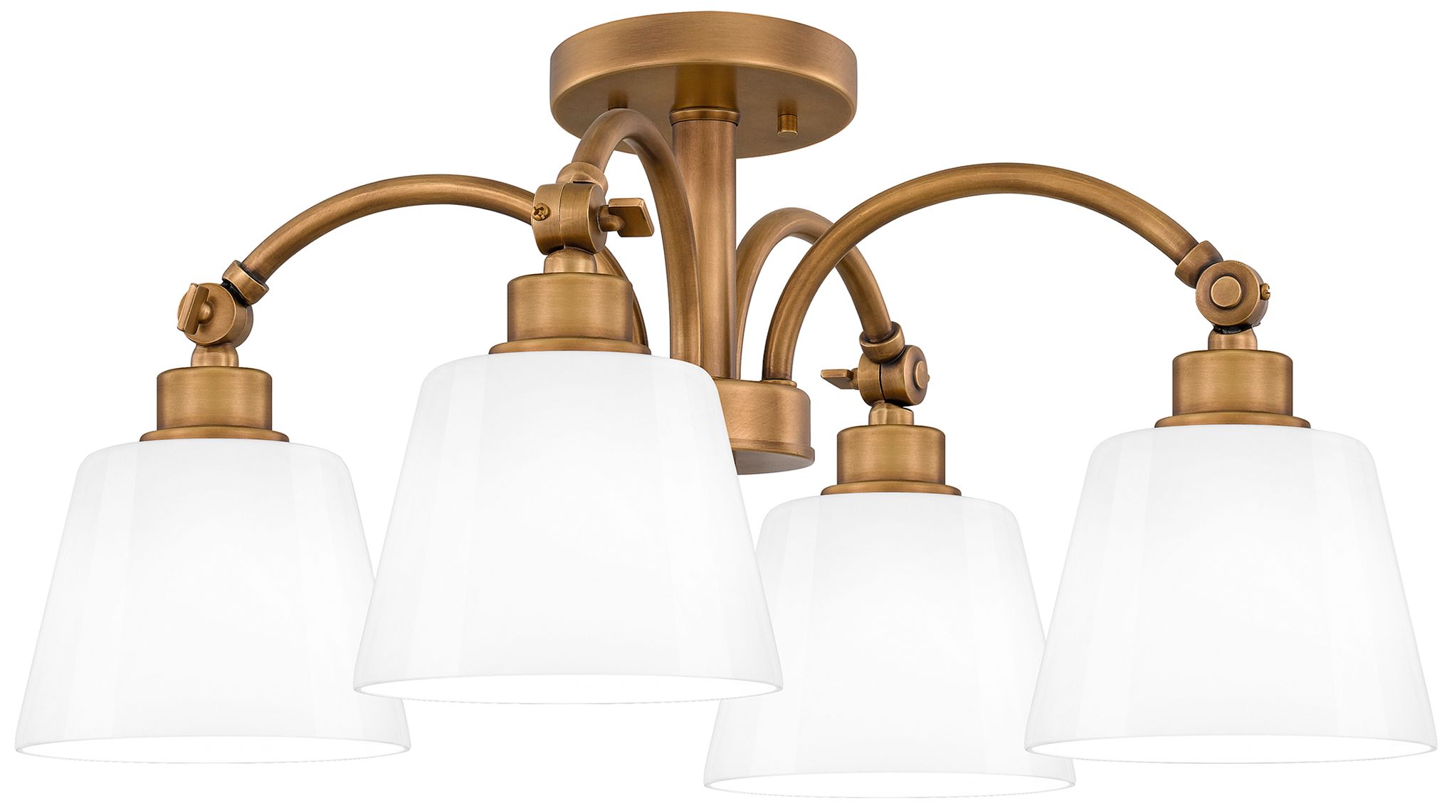 Iota 4-Light Weathered Brass Semi-Flush Mount
