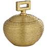 Ipanema Shiny Gold Decorative Round Jewelry Box with Handle