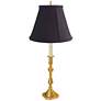 Ipswich 26" High Polished Brass Candlestick Lamp with Black Shade