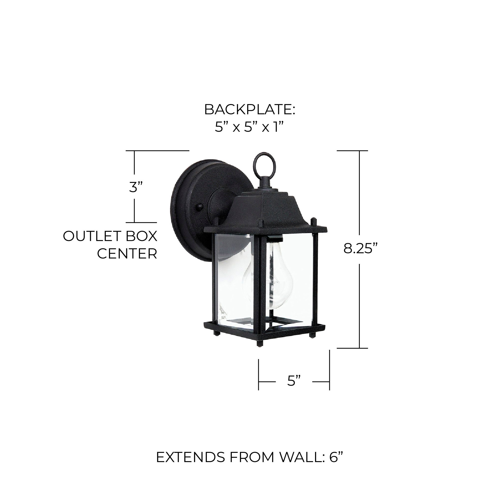 Image 2 Ipswich 8 1/4" High Black Metal Outdoor Lantern Wall Light more views