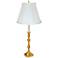 Ipswich Candlestick Polished Brass Lamp with Off-White Shade