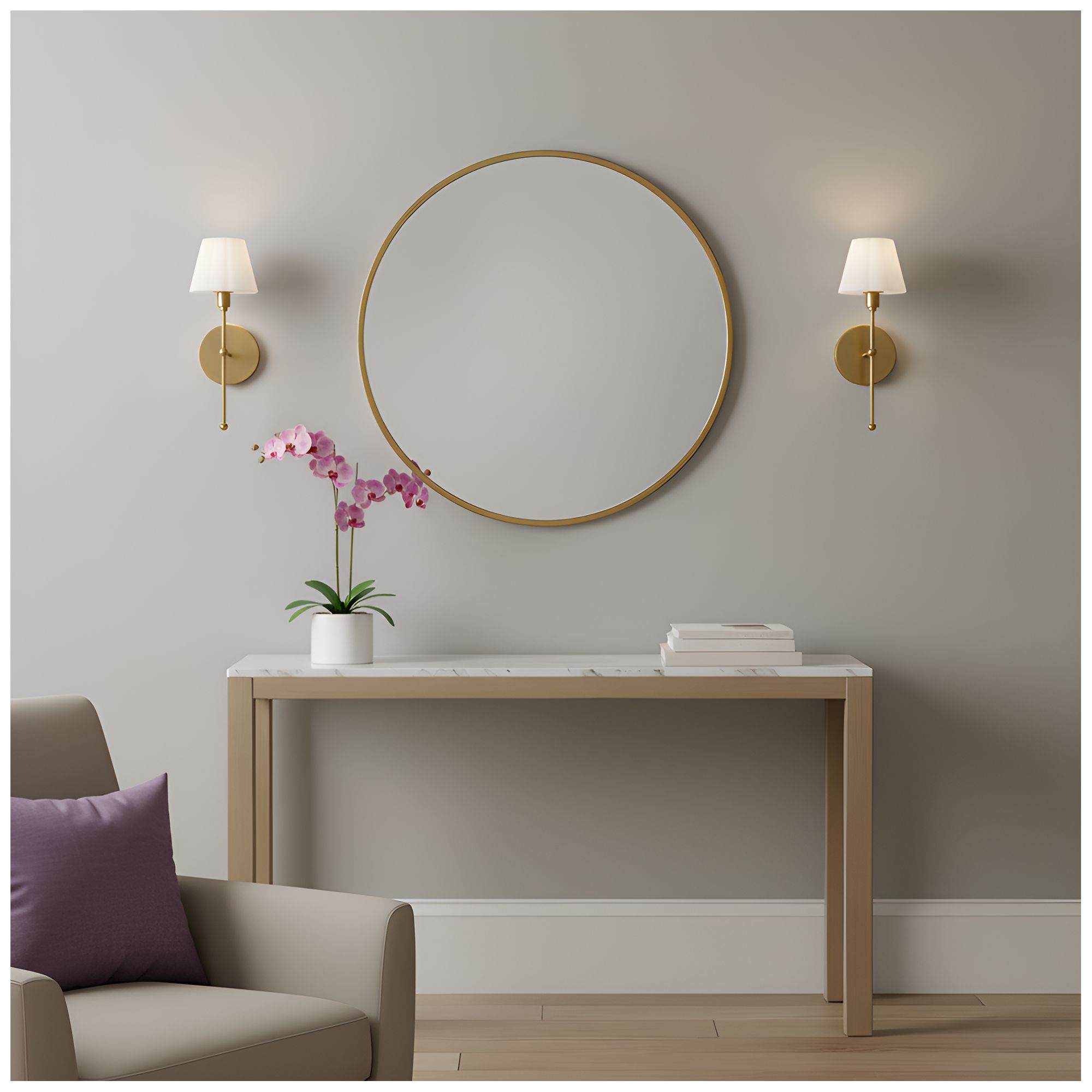 Image 7 Irena 1-Light Brushed Gold Wall Sconce more views