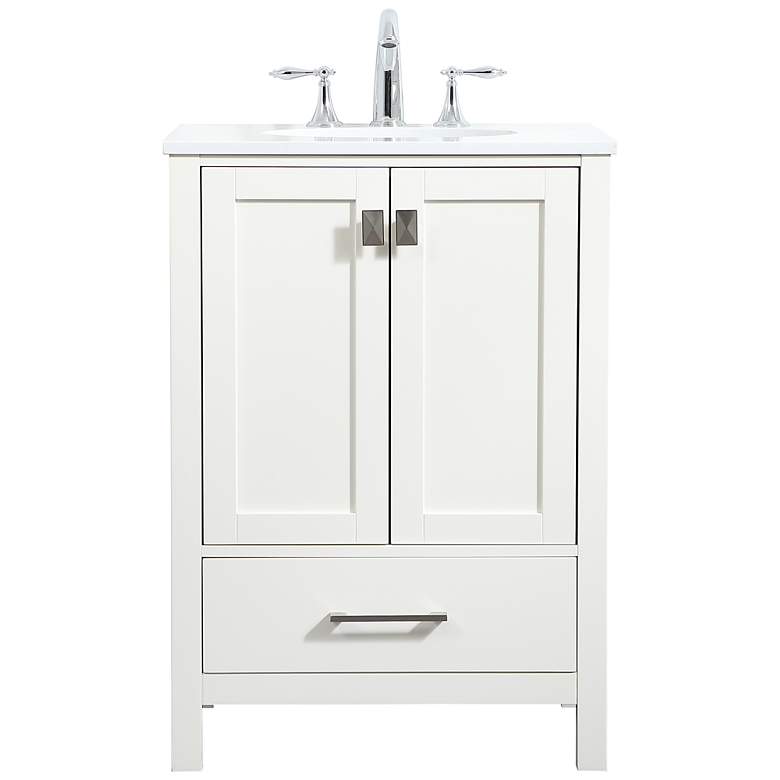Image 2 Irene 24" Wide White 2-Door Single Sink Bathroom Vanity