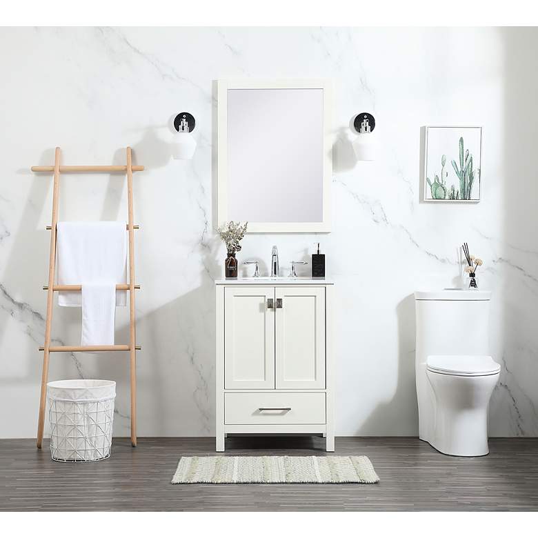 Image 5 Irene 24" Wide White 2-Door Single Sink Bathroom Vanity more views