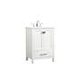 Irene 24" Wide White 2-Door Single Sink Bathroom Vanity