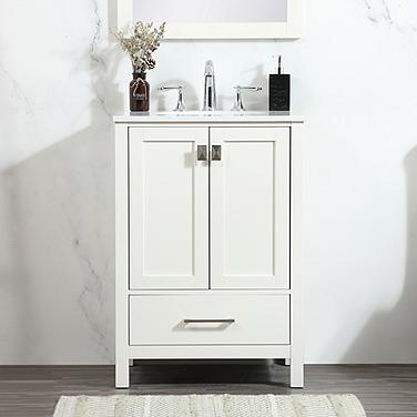 Irene 24" Wide White 2-Door Single Sink Bathroom Vanity