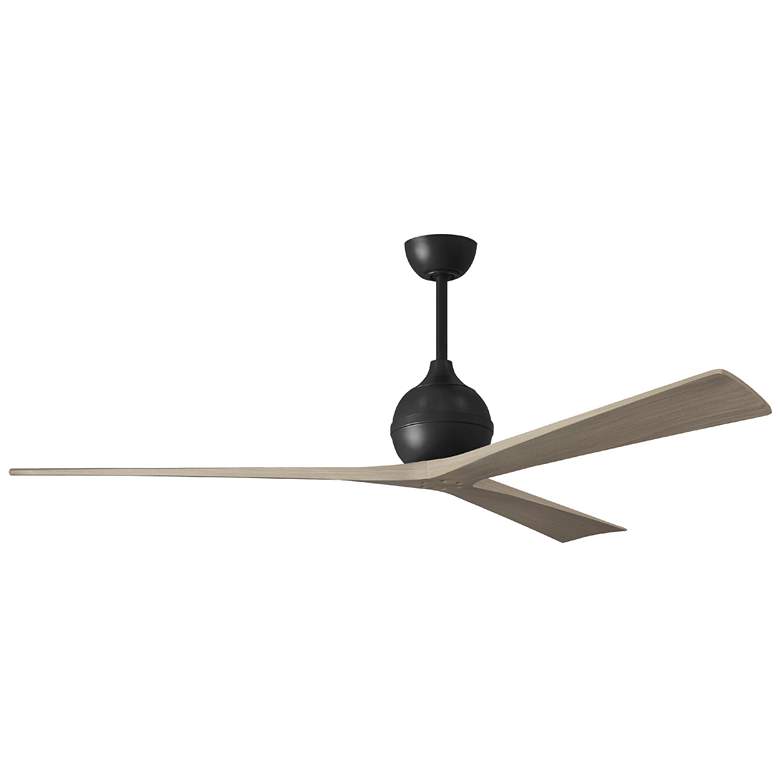 Image 1 Irene.3 48"W 3 Blade Matte Black Paddle Fan w/ Gray Ash Tone Blades