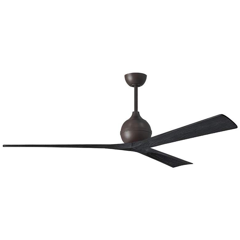 Image 1 Irene.3 48"W 3 Blade Textured Bronze Paddle Fan w/ Matte Black Blades