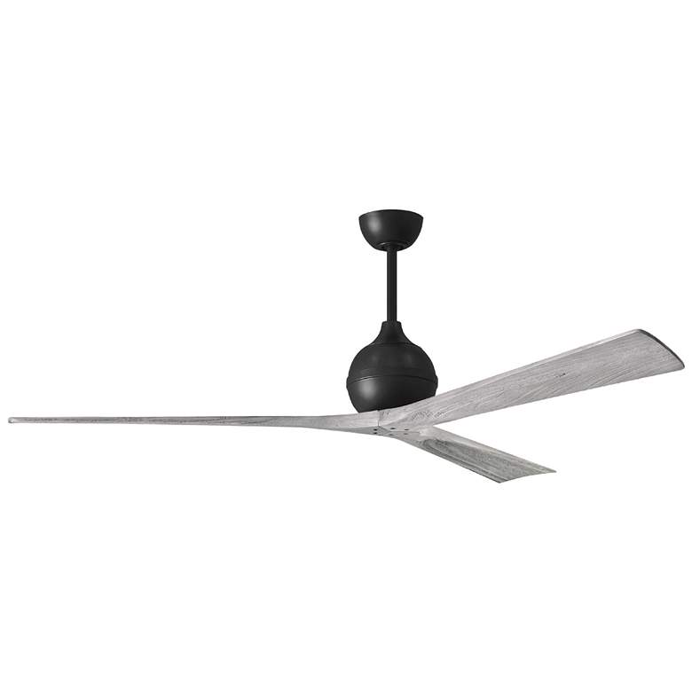 Image 1 Irene.3 60"W 3 Blade Matte Black Paddle Fan w/ Barn Wood Tone Blades