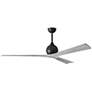 1_Irene.3 60"W 3 Blade Matte Black Paddle Fan w/ Barn Wood Tone Blades