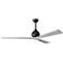 Irene.3 60"W 3 Blade Matte Black Paddle Fan w/ Barn Wood Tone Blades