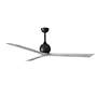 2_Irene.3 60"W 3 Blade Matte Black Paddle Fan w/ Barn Wood Tone Blades more views