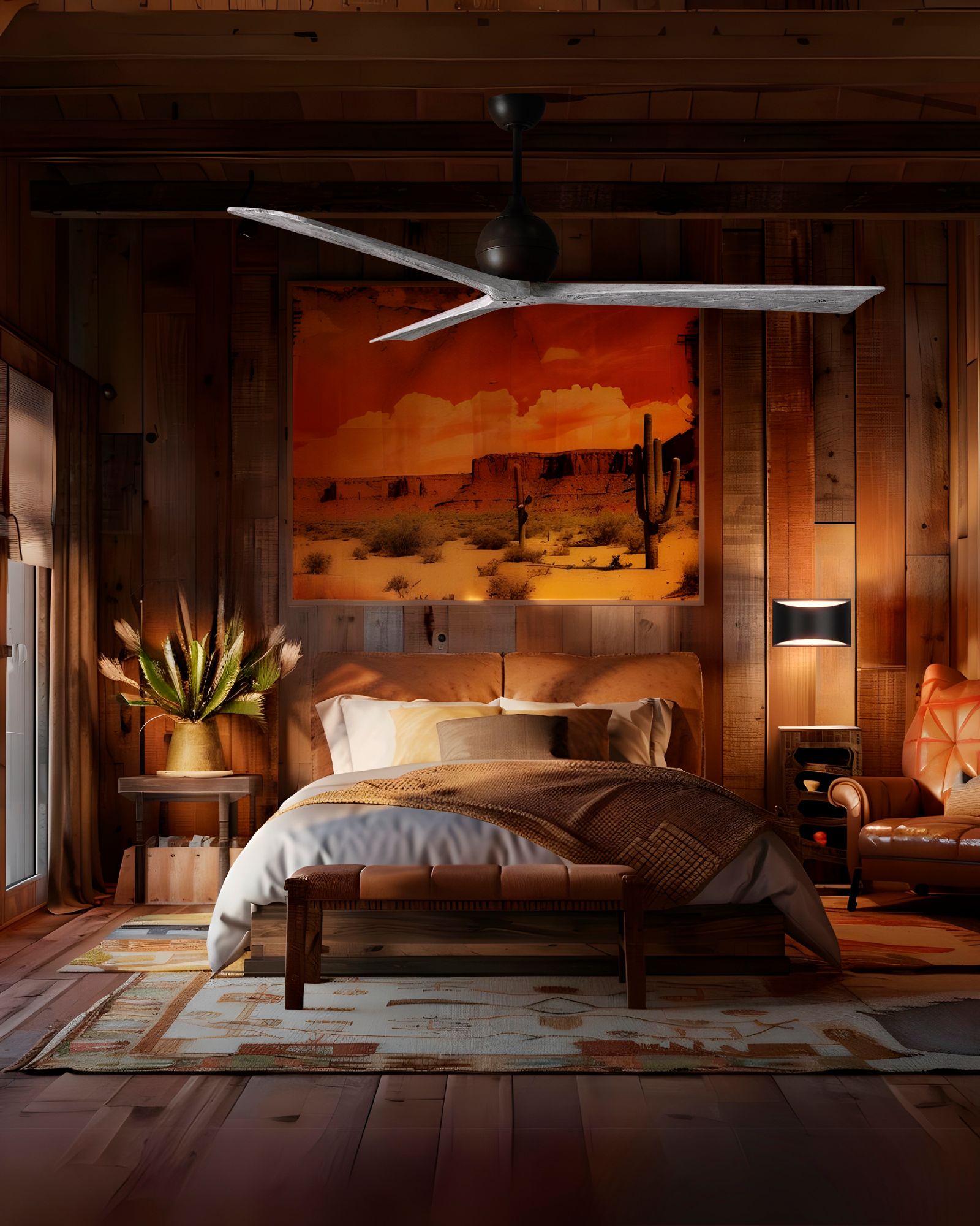 Image 5 Irene.3 60"W 3 Blade Matte Black Paddle Fan w/ Barn Wood Tone Blades more views