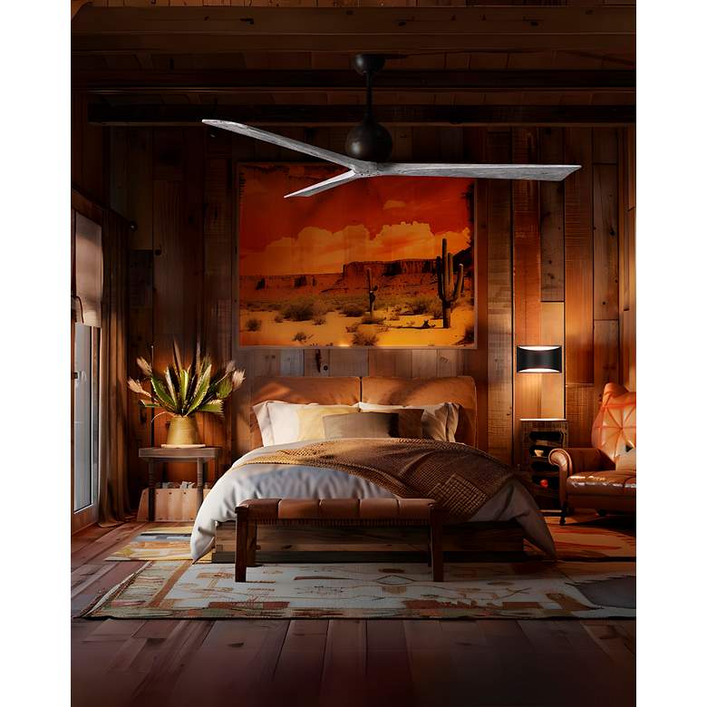 Image 5 Irene.3 60"W 3 Blade Matte Black Paddle Fan w/ Barn Wood Tone Blades more views