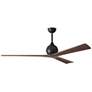 1_Irene.3 64"W 3 Blade Matte Black Paddle Fan w/ Walnut Tone Blades
