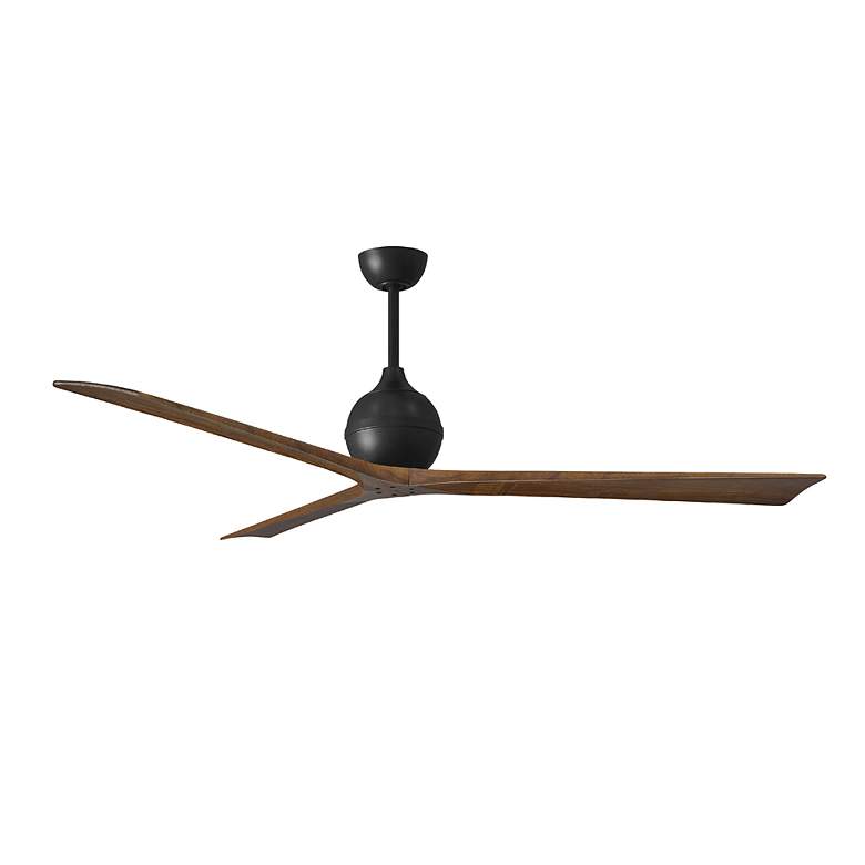 Image 2 Irene.3 64"W 3 Blade Matte Black Paddle Fan w/ Walnut Tone Blades more views