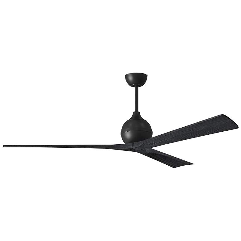 Image 1 Irene.3 72"W 3 Blade Matte Black Paddle Fan w/ Matte Black Blades