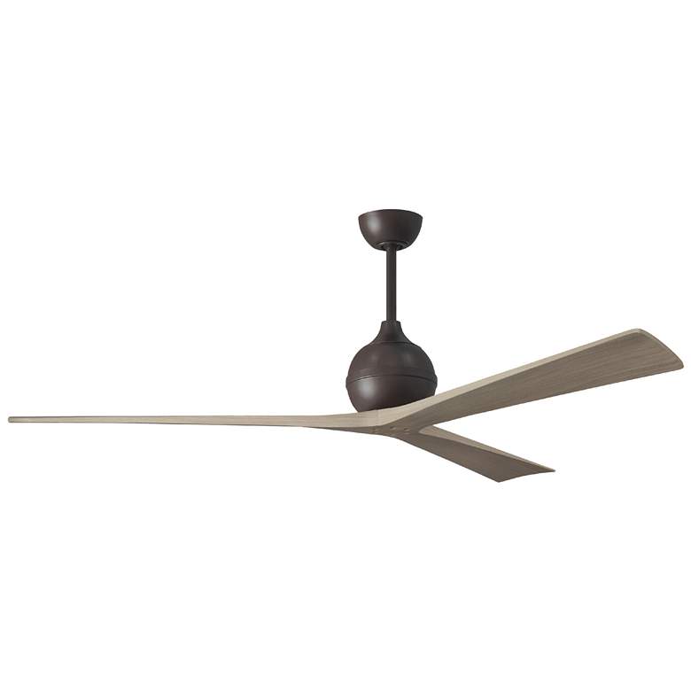 Image 1 Irene.3 72"W 3 Blade Textured Bronze Paddle Fan w/ Gray Ash Tone Blade