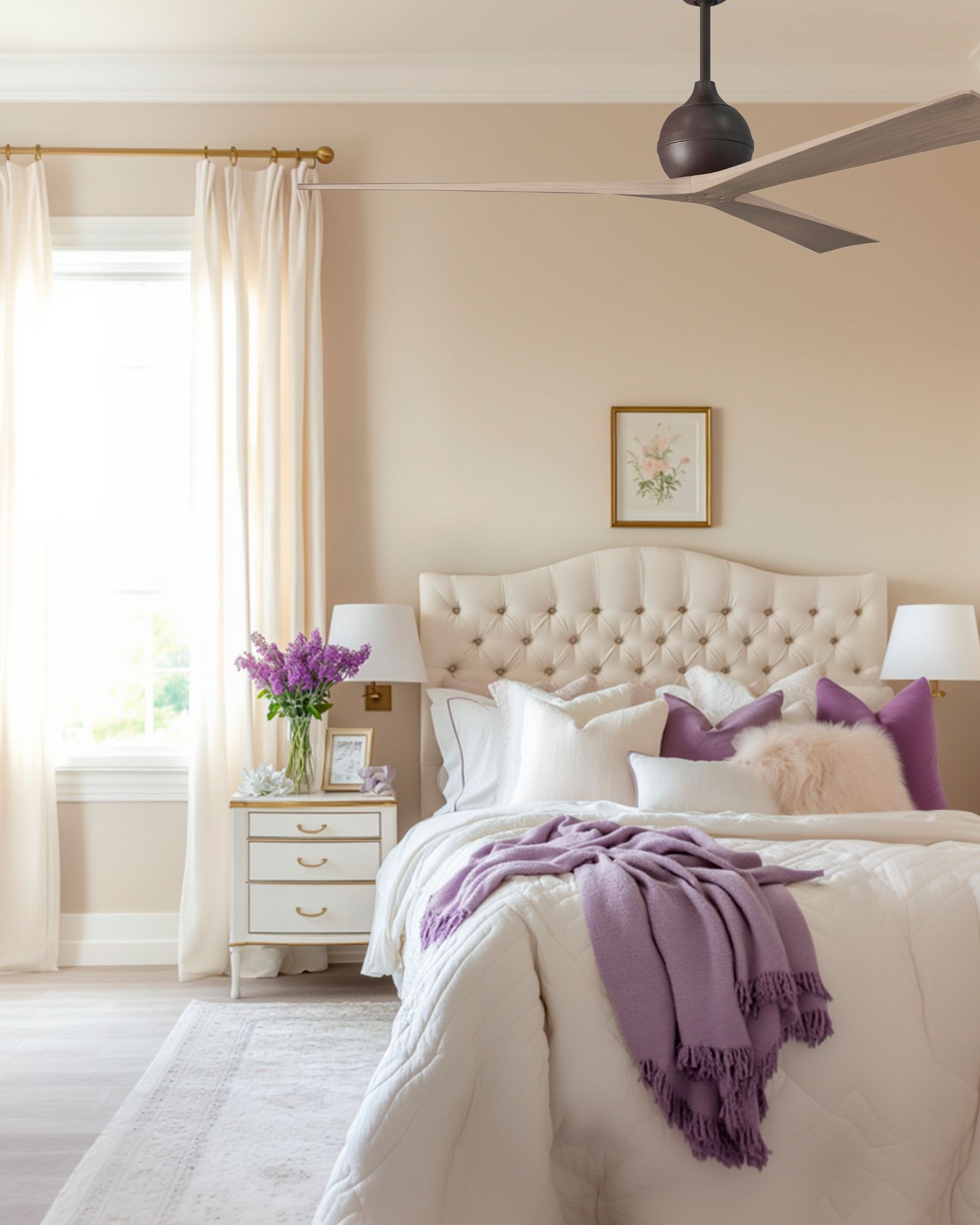 Image 5 Irene.3 72"W 3 Blade Textured Bronze Paddle Fan w/ Gray Ash Tone Blade more views