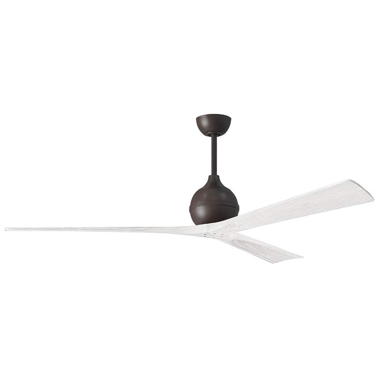 Image 1 Irene.3 72"W 3 Blade Textured Bronze Paddle Fan w/ Matte White Blades
