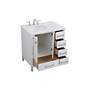 6_Irene 32" Wide White 2-Door 5-Drawer Single Sink Vanity more views