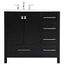 3_Irene 36" Wide Black 5-Drawer Single Sink Bathroom Vanity
