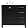Irene 36" Wide Black 5-Drawer Single Sink Bathroom Vanity