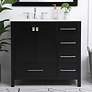 2_Irene 36" Wide Black 5-Drawer Single Sink Bathroom Vanity