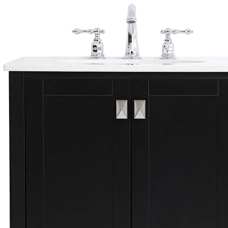 Image 4 Irene 36" Wide Black 5-Drawer Single Sink Bathroom Vanity more views