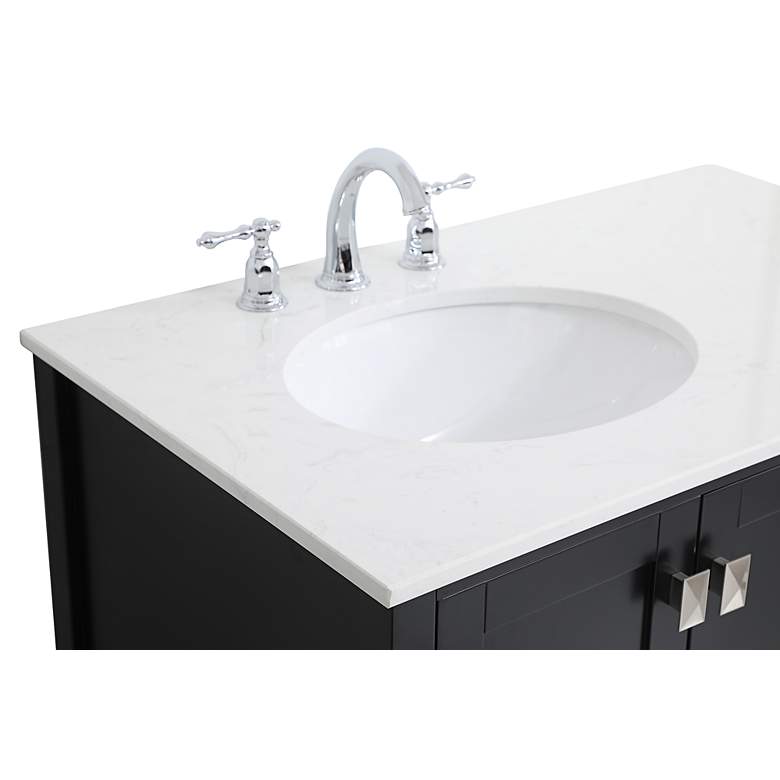 Image 6 Irene 36" Wide Black 5-Drawer Single Sink Bathroom Vanity more views