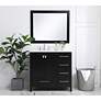 6_Irene 36" Wide Black 5-Drawer Single Sink Bathroom Vanity more views