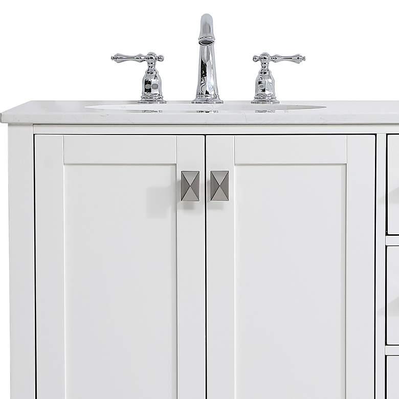Image 3 Irene 36" Wide White Wood Single Sink Bathroom Vanity more views