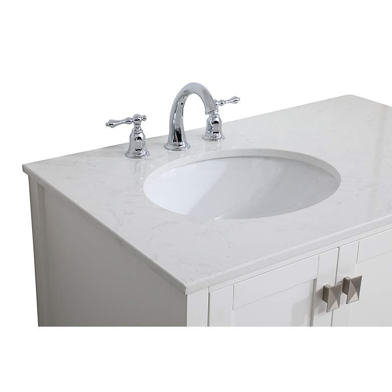 Image 4 Irene 36" Wide White Wood Single Sink Bathroom Vanity more views