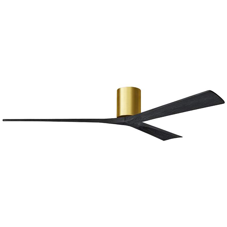 Image 1 Irene.3H 42"W 3 Blade Brushed Brass Paddle Fan w/ Matte Black Blades