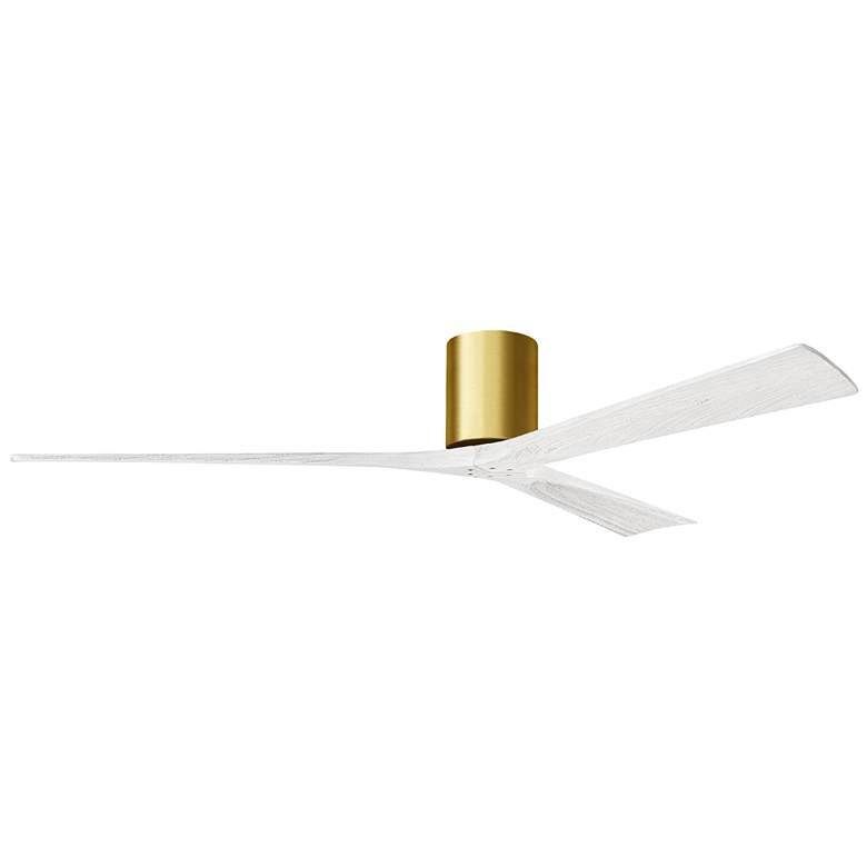 Image 1 Irene.3H 42"W 3 Blade Brushed Brass Paddle Fan w/ Matte White Blades