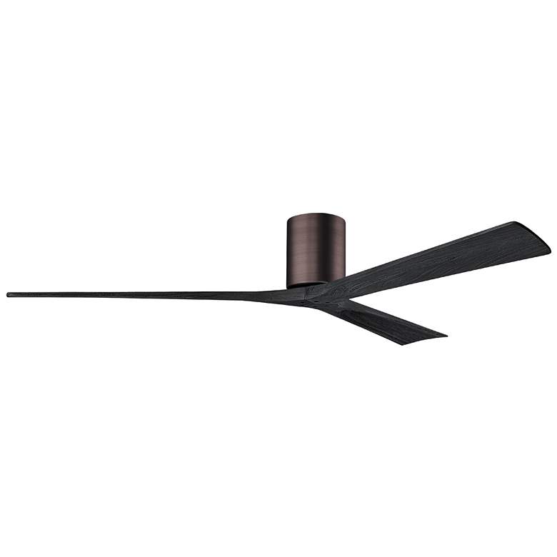 Image 1 Irene.3H 42"W 3 Blade Brushed Bronze Paddle Fan w/ Matte Black Blades